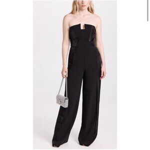 Black Halo Lena Strapless Jumpsuit Size 4